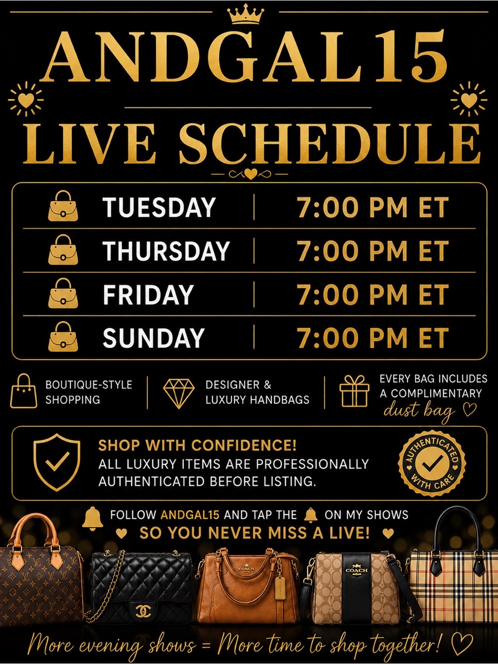 ☀️ NEW  Live Show Schedule | AndGal15